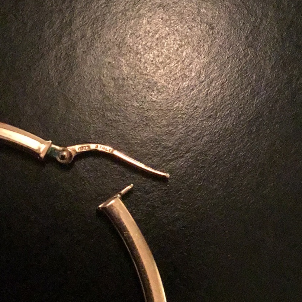 14k ROSE GOLD Hoop“ earrings (925)💕 - Picture 3 of 4
